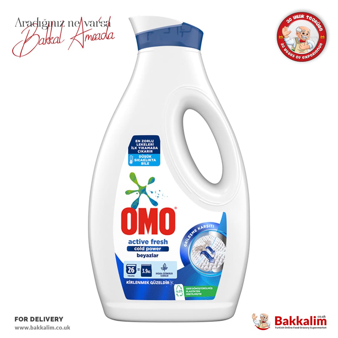 Omo Active Fresh Liquid Laundry Detergent For White Clothes 1690 Ml
