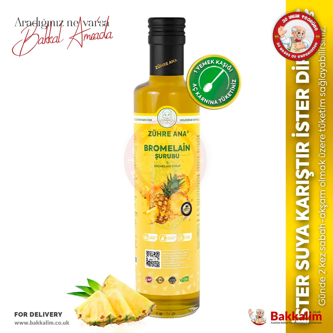 Zühre Ana Bromelain Şurubu Doğal 250 ml