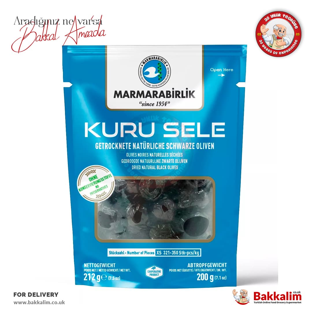 Marmarabirlik XS Kuru Sele Siyah Zeytin N200 Gr
