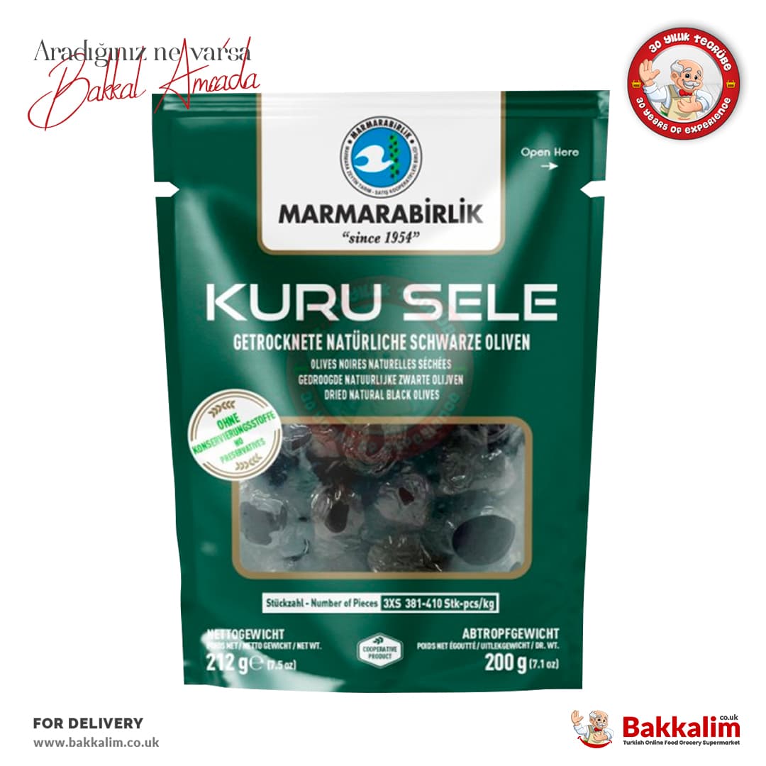 Marmarabirlik 3XS Kuru Sele Siyah Zeytin N200 Gr