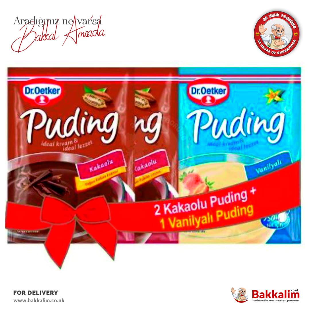 Dr Oetker Puding Paketi 2 Adet Kakaolu + 1 Adet Vanilyalı Toplam 3 Paket