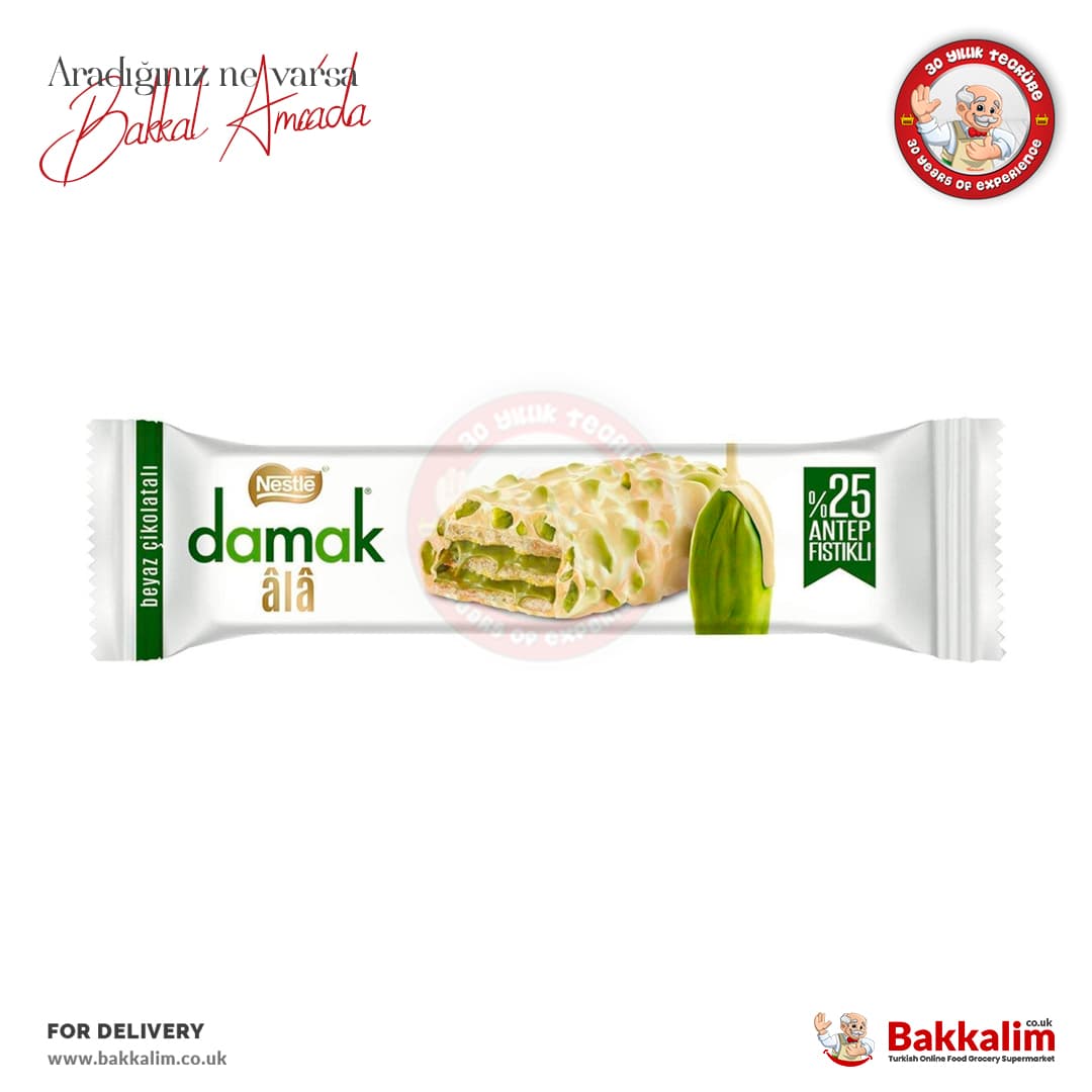 Nestle Damak Ala White Chocolate Covered Wafer with Pistachio 30 G
