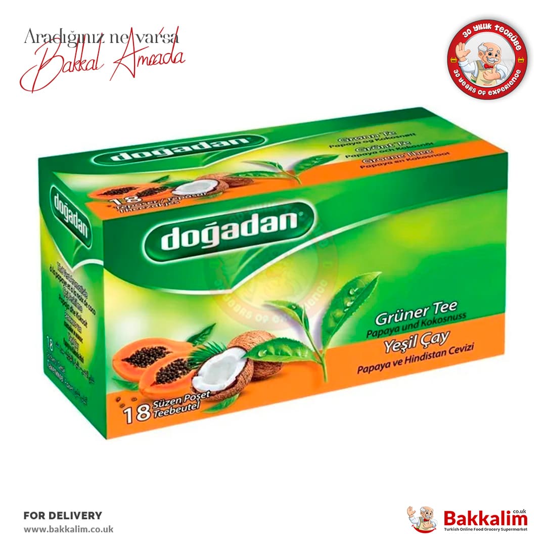 Doğadan Papaya ve Hindistan Cevizi Yeşil Çay 18'li Paket