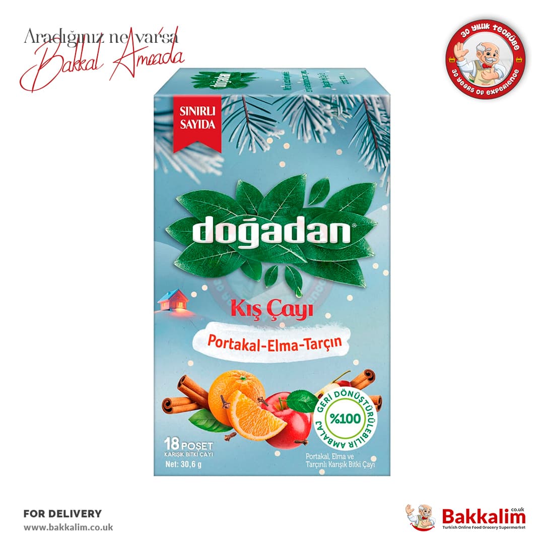 Doğadan Kış Çayı Portakal Elma ve Tarçın aromalı Karışık Bitki Çayı