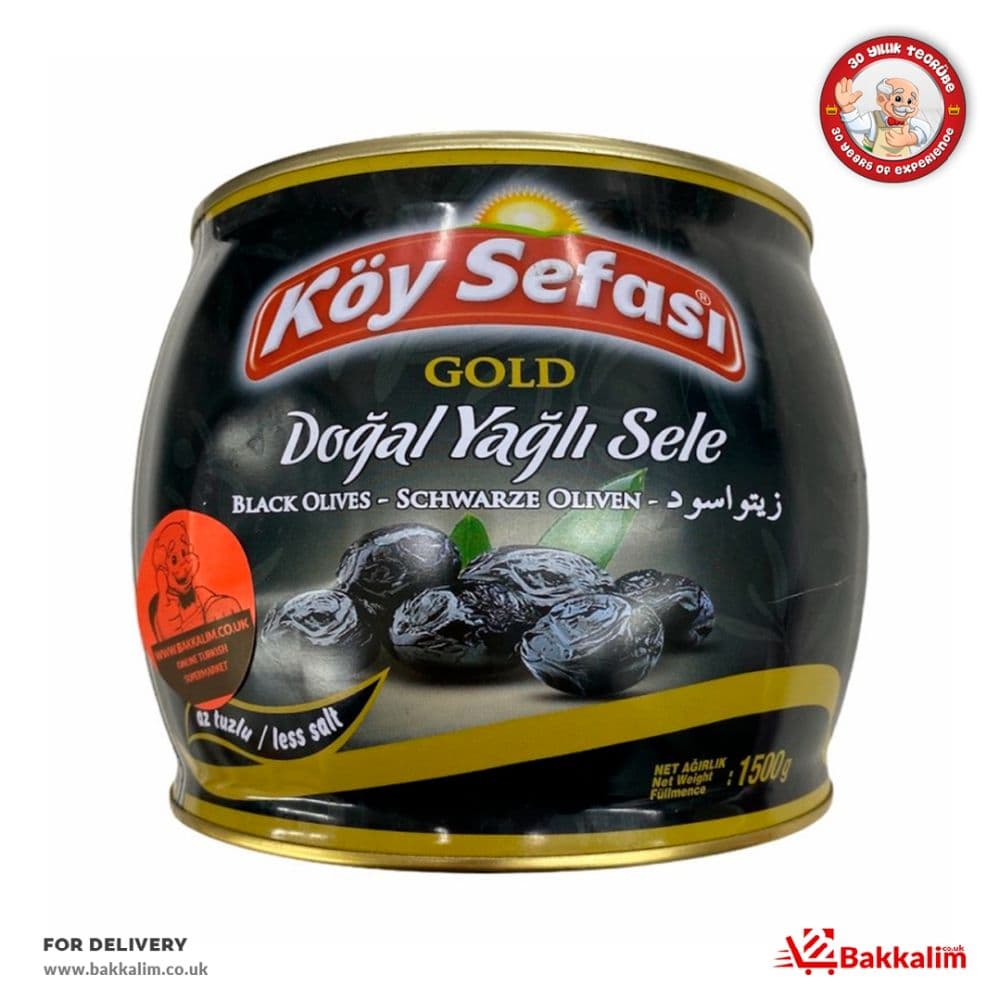 Köy Sefası 1500 Gr Gold Doğal Siyah Zeytin